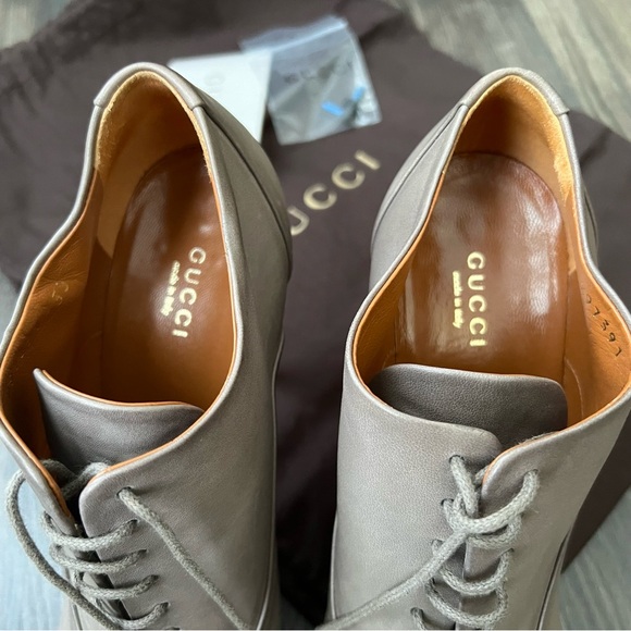 Gucci AUTHENTIC Fango Saddle Soft Tamponato NEW lLace-up Ankle Booties - Picture 5 of 14